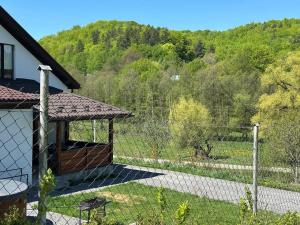 a fence in front of a house with a field at Майдан house in Maidan Village