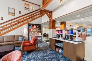 a lobby of a store with a coffee shop at Hampton Inn Duluth-Canal Park in Duluth
