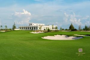 a view of the clubhouse from the green at Golden Sands Golf Resort in Hue