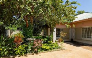 a house with a lot of plants in front of it at Hungwe House in Victoria Falls