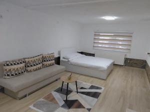 a room with a bed and a couch and a table at Apartment Matej in Kruševo