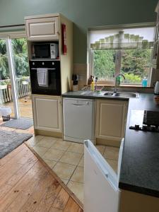 a kitchen with a sink and a stove top oven at Reads Park No 2 in Galbally
