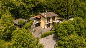 an aerial view of a house in the woods at Villa Marisa in Stazzema