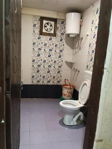 a bathroom with a toilet in a room at Jai Shri Badri in Badrinath