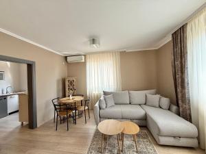 a living room with a couch and a table at Apart Mi in Novi Sad +26 photos