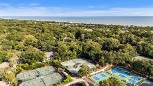 an aerial view of the house and the ocean at GA181: 181 Glen Abbey in Kiawah Island