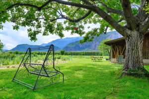 a swing in the grass next to a tree at Apartment Gerwies in Bronzolo