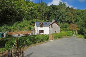 a white house with a fence and a driveway at Hen Gapel in Aberhosan