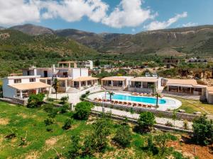 an aerial view of a villa with a swimming pool at Vila Milo in Himare