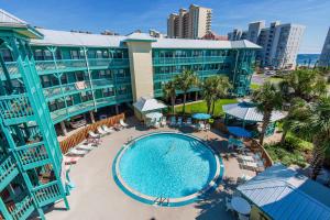an aerial view of a hotel with a swimming pool at Sea Breeze 311 in Gulf Shores