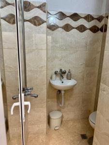a bathroom with a sink and a toilet at Хижа Оборище in Oborishte +5 photos