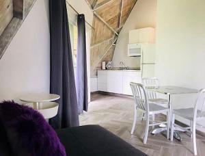 a kitchen and dining room with a table and chairs at STUDIO 02 - Lake Sumner in Clermont