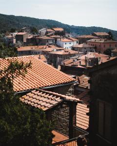 a view of a town with roofs of buildings at Locanda La Luna in Tirli
