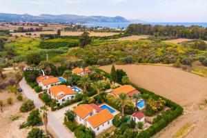 an aerial view of a house with palm trees at Villa Iriss by Villa Plus in Polis Chrysochous