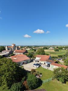an aerial view of a small town with houses at L’échappée Vendéenne in Saint-Aubin-la-Plaine