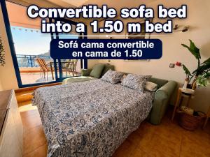 Llit o llits en una habitació de Sunset Taurito con vistas al mar increíbles