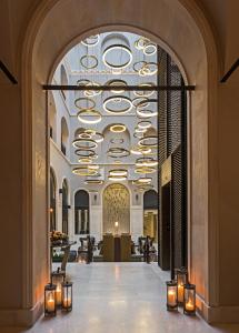 a lobby with lights and candles in a building at 10 Karakoy in Istanbul