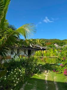 a house with a palm tree and a garden at Onda Resort Pacifico in San Isidro