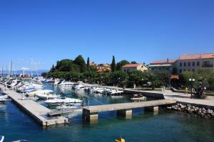 a group of boats docked at a dock in a harbor at Maleluni in Malinska