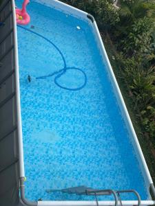an empty swimming pool with a hose in it at Kaz Toutoune in Saint-Leu