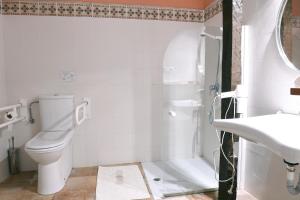 a bathroom with a toilet and a sink at Solar de Quintano in Labastida