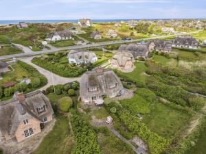 an aerial view of a large estate with houses at Haus Meerblick in Rantum