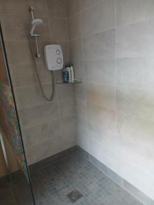 a shower with a shower head in a bathroom at Liam's Cottage Bed and Breakfast in Lisdoonvarna +9 photos