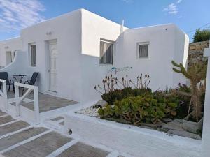 a white house with some plants in front of it at NIKOLAS HOUSE CLOSE To TOWN in Mikonos