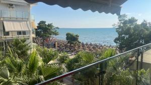 a view of the ocean from the balcony of a resort at Sea View Marjana Apartment in Skataj