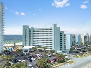 an aerial view of a hotel with a parking lot at Perdido Sun 1008 in Perdido Key