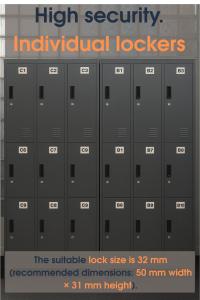 a bunch of lockers in a locker room at Cozy Nook in Valencia