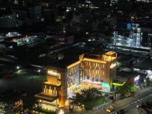 an overhead view of a building at night at Hotel Grand Vekasa in Salem
