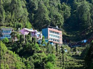 a building on the side of a mountain at Hotel Deep Khirsu in Malaī