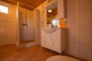 a bathroom with a sink and a shower at Bringatanya in Balatonkenese