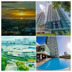 a collage of four different pictures of a building at trendy & Reliable Condo unit in Davao City