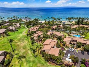 an aerial view of a resort with the ocean at Wailea Ekahi 17D · WEK 17D Wailea Retreat w Ocean View Pool AC in Wailea
