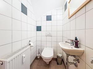 a white bathroom with a toilet and a sink at Apartment Apartment 5 by Interhome in Sirnitz +23 photos