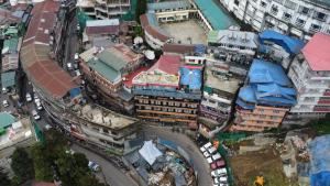 an overhead view of a city with buildings at Hotel Red Rose in Darjeeling +3 photos