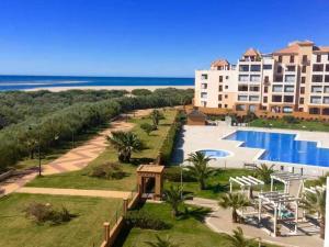 an aerial view of the resort and the beach at Punta Brisa Marina in Punta del Caimán