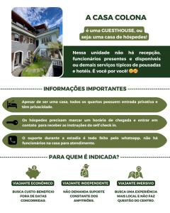 a casa coluna real estate brochure at Casa Colona - Guesthouse in Petrópolis