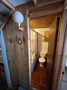 an overhead view of a bathroom with a toilet at Refugio de Montaña, excepcional in El Colorado +23 photos