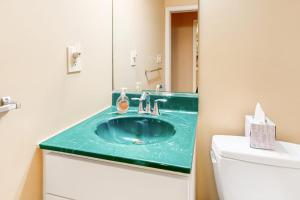 a bathroom with a green sink and a mirror at Beaconhill Road 68 in Ocean Pines +21 photos