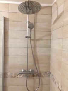 een douche met een douchekop in de badkamer bij Grande Rue House Disneyland Paris in Magny-le-Hongre