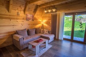 a living room with a couch and a table at Bugen Villa III in Žabljak