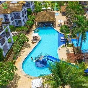 an overhead view of a swimming pool at a resort at Tree Bies in Entre Rios