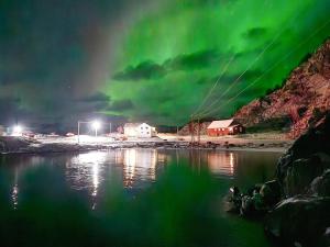 an image of a green sky with a reflection in the water at 4 person holiday home in Rebbenes in Rebbenes +40 photos