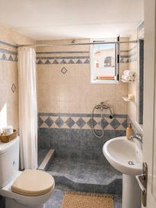 a bathroom with a toilet and a sink at Meltemi Apartments in Elafonisos +8 photos