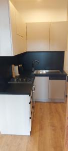 a kitchen with a sink and a counter top at Wleń Rynek in Wleń +4 photos