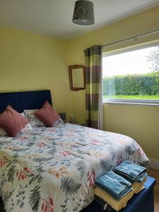 a bedroom with a bed and a window at Beech lodge in Wexford