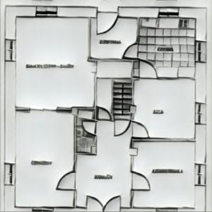 a black and white floor plan of a building at Villa Merenciana in Agoncillo